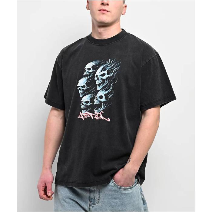 April Skateboards 【 April Dead Black Wash Boxy T-Shirt Men's Black 】 黒色 ブラック Tシャツ メンズ 黒色 ブラック