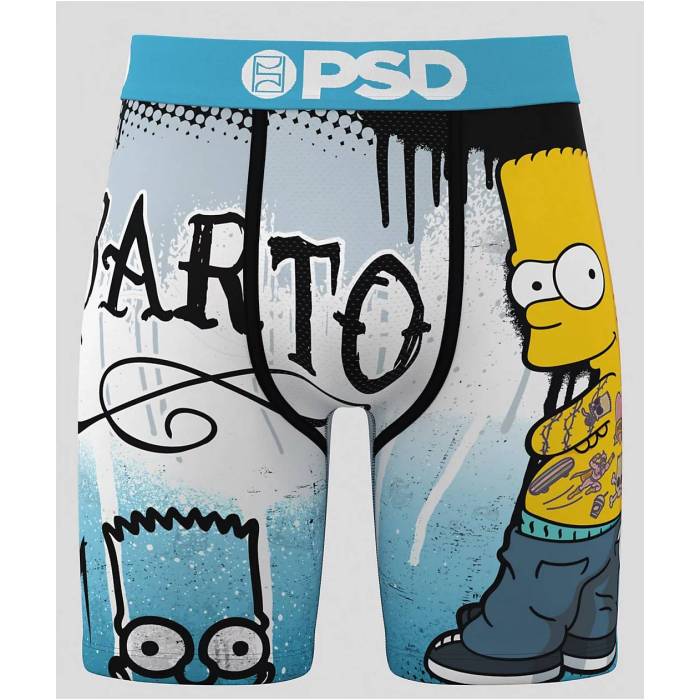 ピーエスディーアンダーウェア Psd Underwear 【 Psd X The Simpsons Hellraiser Bart Blue Boxer Briefs Men's Light Pastel Blue 】 青色 ブルー メンズ 青色 ブルー|スニケス