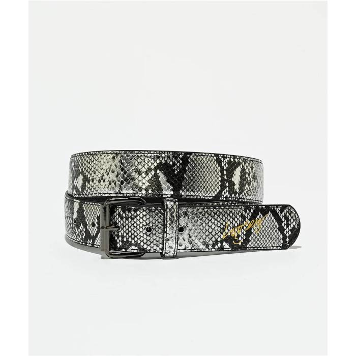 Loosey 【 Slither Silver Snakeskin Belt Men\u0027s Silver 】 Silver しろがね色・しろがね色 胴締め メンズ Silver しろがね色・しろがね色