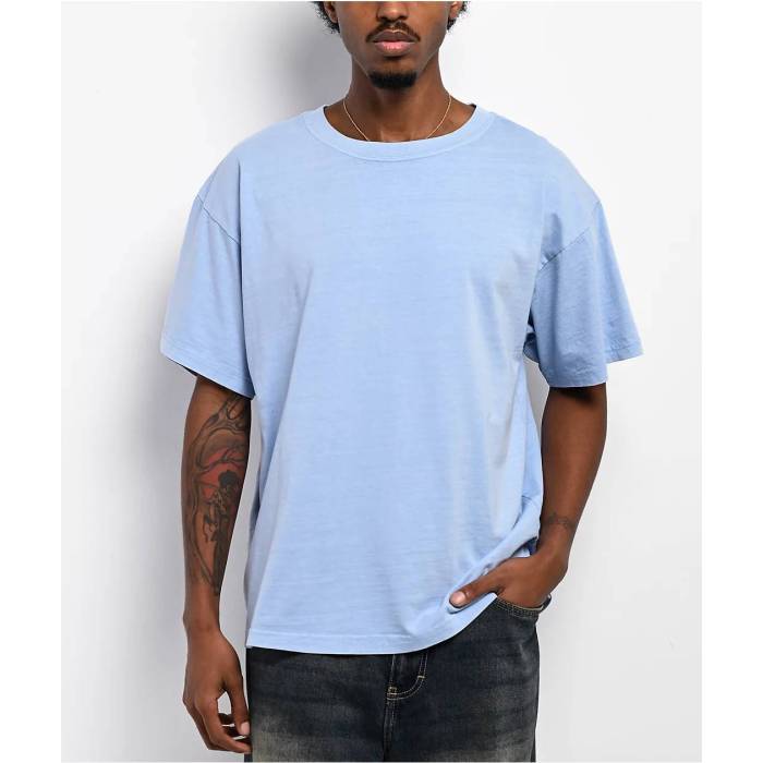 【★百貨店SALE★6/11十二時2時迄】Ita 【 Portal Baby Blue Boxy T-Shirt Men\u0027s Light Pastel Blue 】 青み 青色 プルオーバー メンズ 青み 青色
