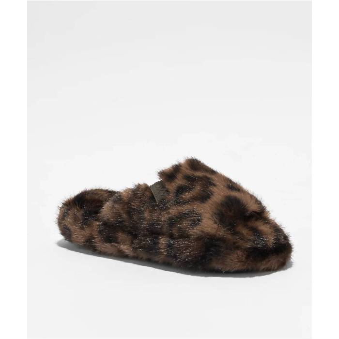 【★百貨店SALE★6/11真夜中2時迄】ロキシー Roxy 【 Sloane Leopard Print Faux Fur Slide Slippers Women\u0027s Brown 】 ヒョウ柄 レオパード Slide サンダル 家庭用スリッパ レディース 赤銅色 赤銅色