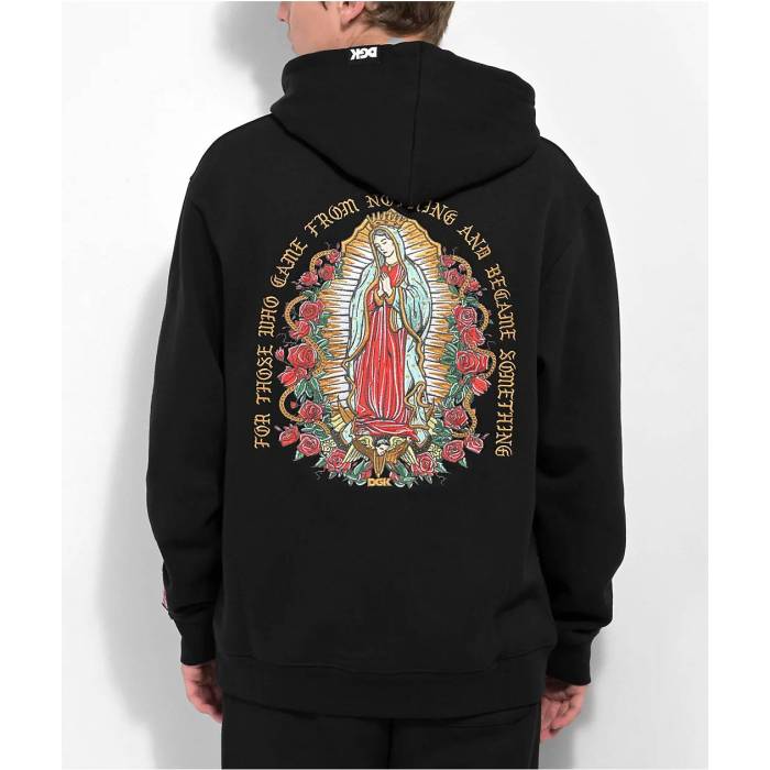 【★百貨店SALE★6/11真夜中2時迄】DGK Dgk 【 Guadalupe Embroidered Black Hoodie Men\u0027s Black 】 黒いこと 黒いこと フーディー パーカー メンズ 黒いこと 黒いこと