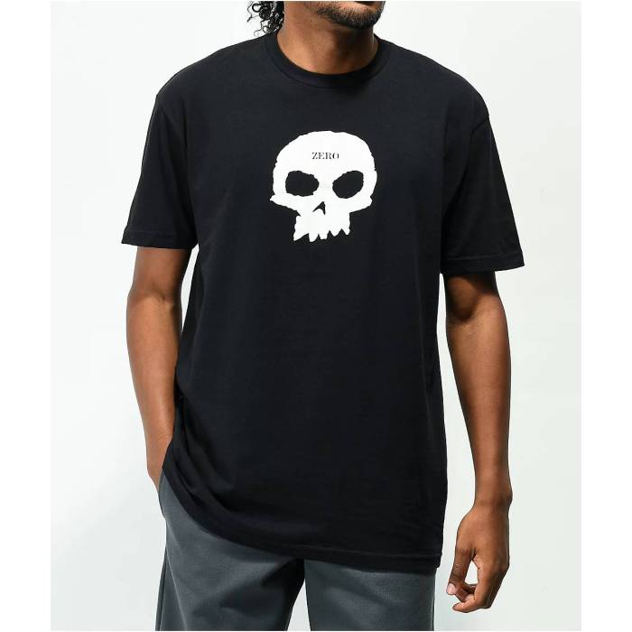 Zero 【 Single Skull Black T-Shirt Men\u0027s Black 】 黒いこと 黒いこと プルオーバー メンズ 黒いこと 黒いこと
