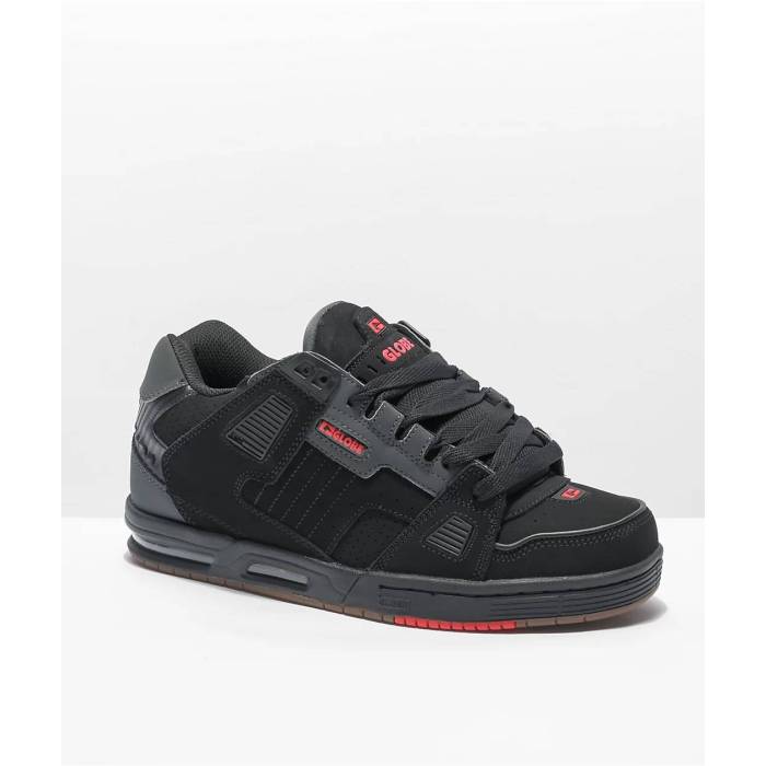 グローブ Globe 【 Sabre Black Charcoal & Red Skate Shoes Men's Black 】 セイバー 黒色 ブラック チャコール Red 赤・レッド Skate スケート シューズ 運動靴 メンズ 黒色 ブラック