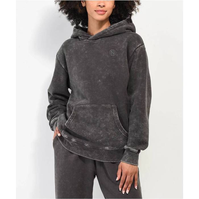 Ninth Hall Fundamentals 【 Black Wash Relaxed Hoodie Women's Black 】 黒色 ブラック フーディー パーカー レディース 黒色 ブラック