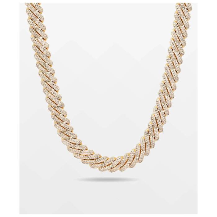 【★百貨店SALE★6/11十二時2時迄】King Ice 【 Iced Diamond Cut 12Mm 20\" Miami Cuban Link Chain Men\u0027s Gold 】 金剛石 マイアミ キューバ共和国ン メンズ ゴールド"