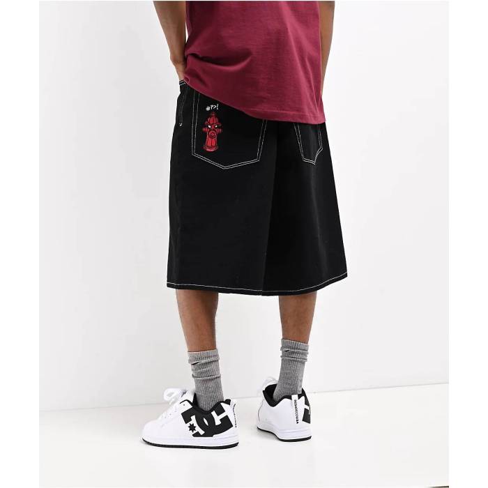 エンパイア Empyre 【 Ultra Loose Black Denim Skate Shorts Men's Black 】 ultra ウルトラ 黒色 ブラック デニム Skate スケート ショーツ メンズ 黒色 ブラック