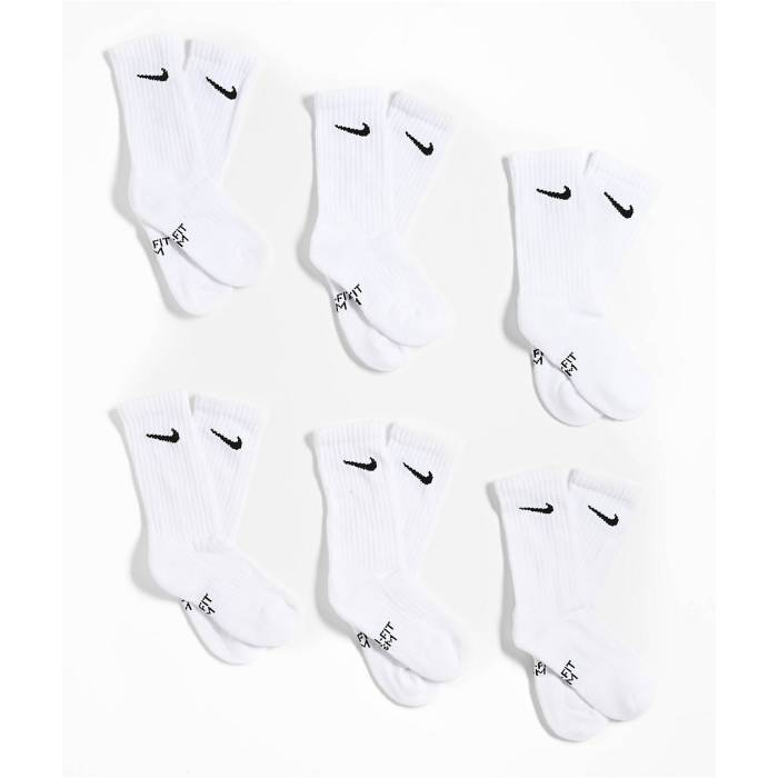 ナイキ Nike 【 Kids Everyday White 6 Pack Crew Socks Kids\u0027 White 】 白いこと 白いこと 労働者の一団 靴下・ソックス 白いこと 白いこと キッズファッション-靴下・レッグウェア-キッズ・ベビー・マタニティ