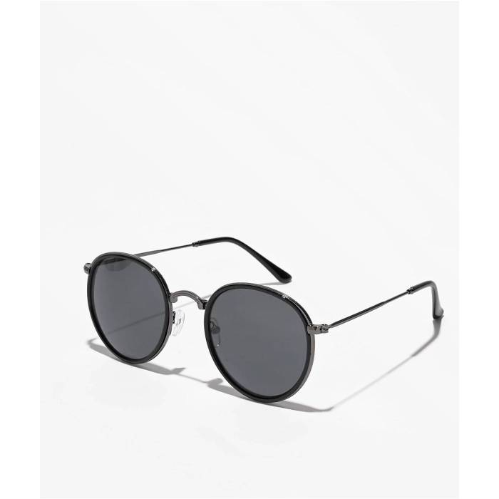 Eyeking 【 Round Frame Black Sunglasses Men's - 】 黒色 ブラック サングラス メンズ NULL