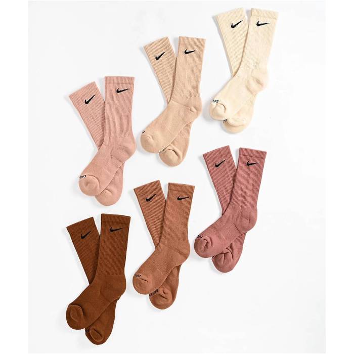 ナイキ Nike 【 Everyday Plus Cushioned Natural 6-Pack Crew Socks Women's Multicolor 】 ナチュラル クルー ソックス・靴下 レディース
