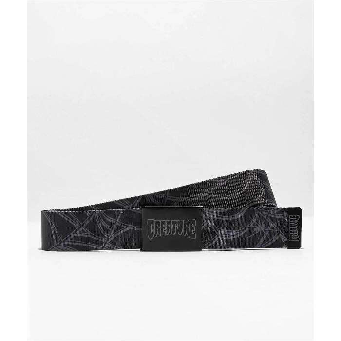 Creature 【 Horror Black & Grey Web Belt Men's - 】 黒色 ブラック 灰色 グレー ベルト メンズ NULL