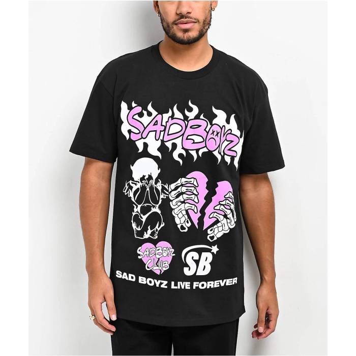 Sad Boyz 【 $Ad Boyz By Junior H Club Black T-Shirt Men's Black 】 クラブ 黒色 ブラック Tシャツ メンズ 黒色 ブラック|スニケス