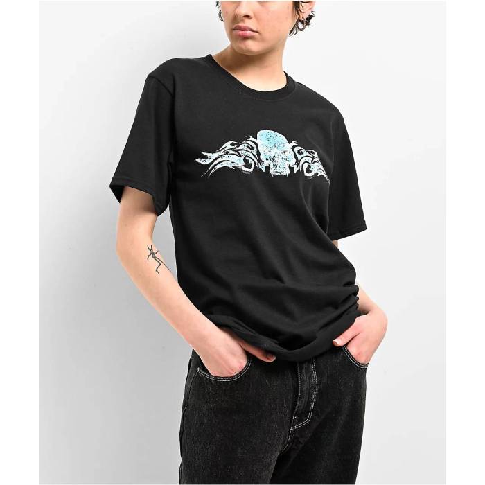 帝国 Empyre 【 Y2K Skull Black T-Shirt Women\u0027s Black 】 黒いこと 黒いこと プルオーバー レディース 黒いこと 黒いこと