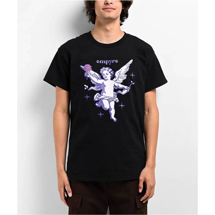 帝国 Empyre 【 Cherub Baby Black T-Shirt Men\u0027s Black 】 黒いこと 黒いこと プルオーバー メンズ 黒いこと 黒いこと