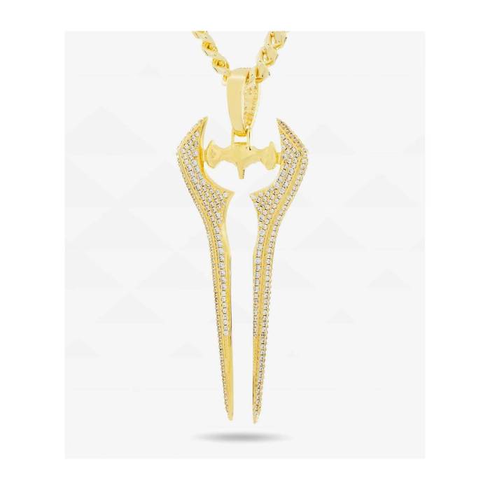 King Ice 【 X Halo Iced Energy Sword 20" Gold Chain Necklace Men's Gold 】 エナジー ゴールド ネックレス メンズ ゴールド|スニケス