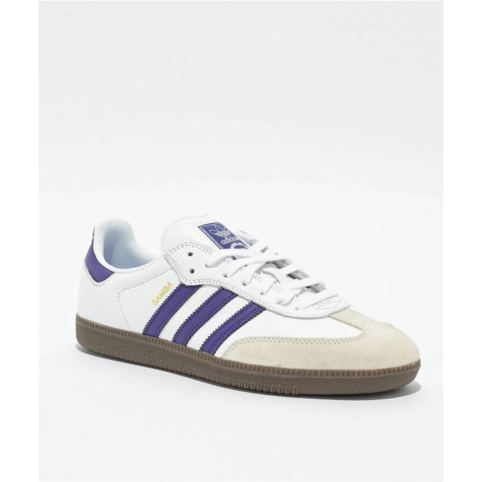 【★百貨店SALE★6/11真夜中2時迄】アディダス Adidas 【 Samba Adv Cloud White Collegiate Purple \u0026 Gum Skate Shoes Men\u0027s White 】 サンバ 白いこと 白いこと Purple 紫・パープル Skate 滑る シューズ 運動すること靴 メンズ 白いこと 白いこと