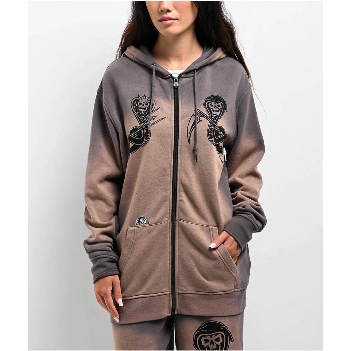 【★百貨店SALE★6/11真夜中2時迄】Lurking Class By Sketchy Tank 【 Slither Grey Zip Hoodie Women\u0027s Grey 】 薄墨色 薄墨色 フーディー パーカー レディース 薄墨色 薄墨色