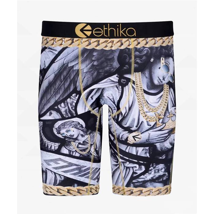 【★百貨店SALE★6/11真夜中2時迄】エシカ Ethika 【 Kids Heavenly Boxer Briefs Kids\u0027 Black 】 黒いこと 黒いこと
