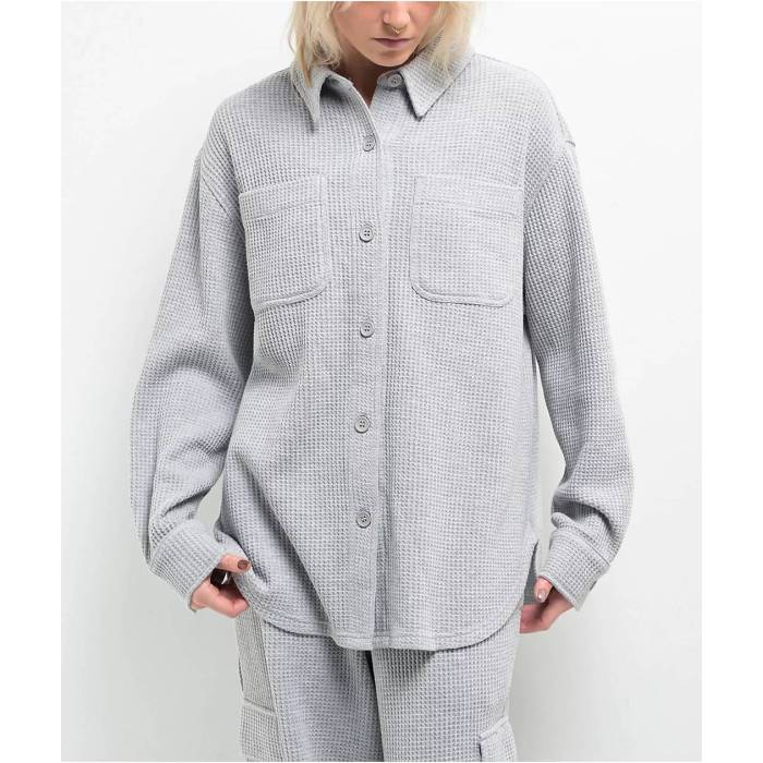 Freeworld 【 Cleo Waffle Grey Flannel Shirt Women\u0027s Grey 】 ワップル 薄墨色 薄墨色 レディース 薄墨色 薄墨色