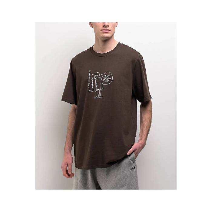 【★百貨店SALE★6/11真夜中2時迄】アディダス Adidas 【 Shmoofoil Out The Park Brown T-Shirt Men\u0027s Brown 】 運動場 赤銅色 赤銅色 ティーシャツ メンズ 赤銅色 赤銅色