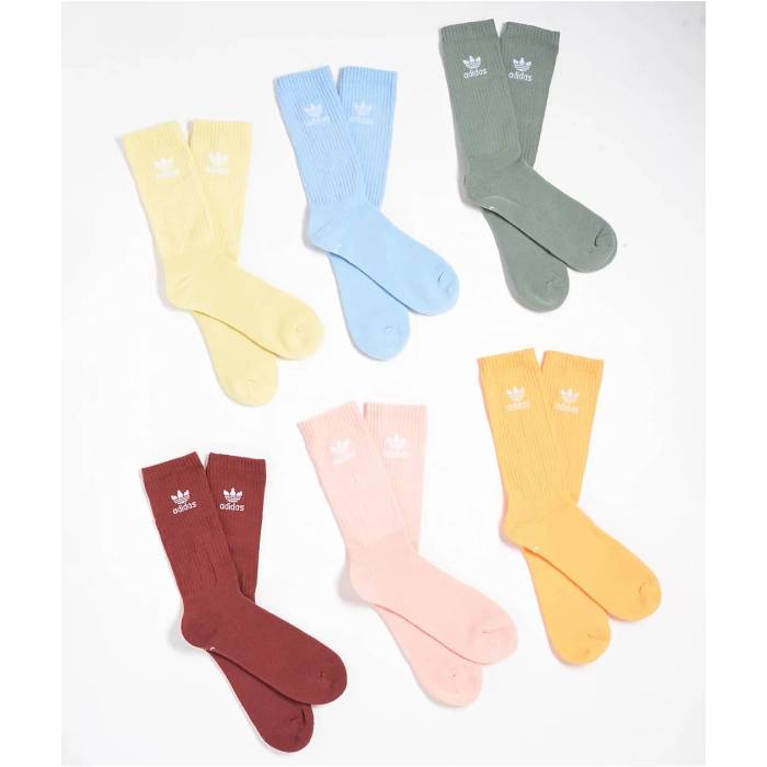 アディダス Adidas 【 Originals Pastel 6-Pack Crew Socks Men's Multicolor 】 オリジナルス クルー ソックス・靴下 メンズ|スニケス