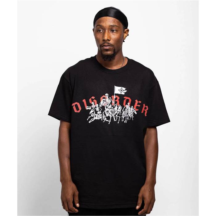 Disorder Skateboards 【 Disorder Skeleton Calvary Black T-Shirt Men\u0027s Black 】 黒いこと 黒いこと プルオーバー メンズ 黒いこと 黒いこと