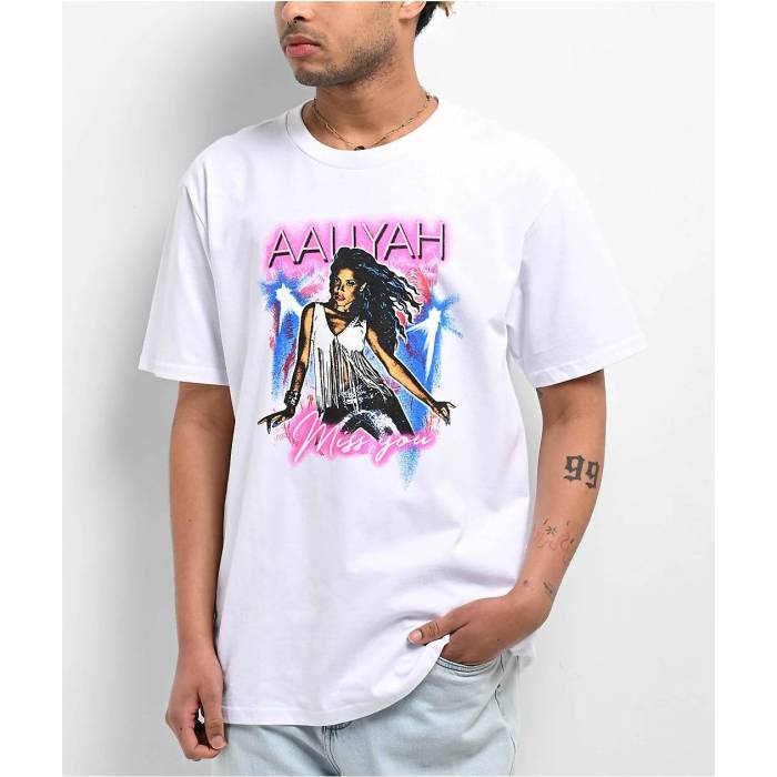 Cross Colours 【 X Aaliyah Miss You White T-Shirt Men\u0027s White 】 白いこと 白いこと プルオーバー メンズ 白いこと 白いこと