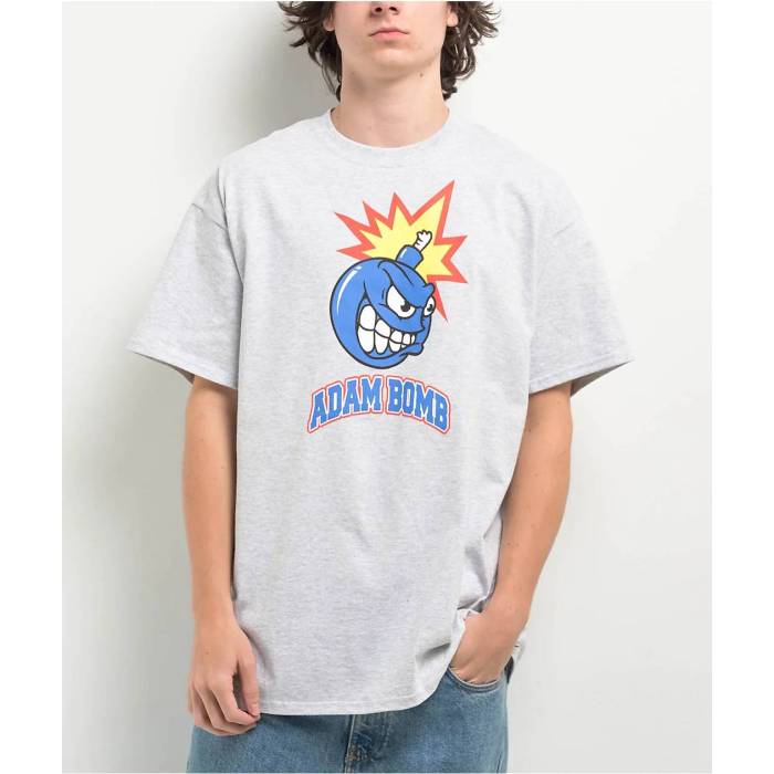 Adam Bomb 【 Mean Bomb Heather Grey T-Shirt Men\u0027s Medium Grey 】 heather ギョリュウモドキ 薄墨色 薄墨色 プルオーバー メンズ 薄墨色 薄墨色