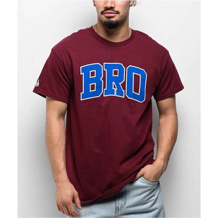 Bro Style 【 Bro Maroon T-Shirt Men\u0027s Dark Red 】 マルーン プルオーバー メンズ Red 赤・赤いこと