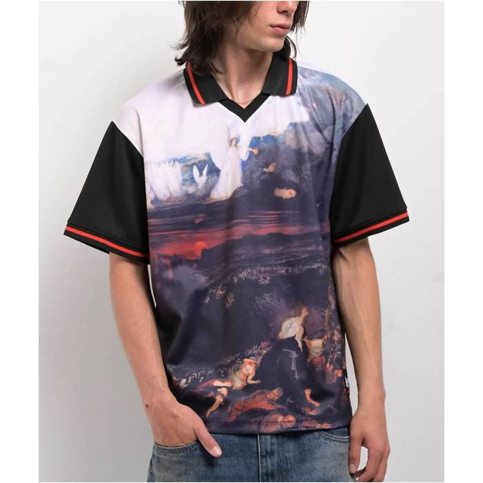 【★百貨店SALE★6/11真夜中2時迄】Welcome Skateboards 【 Welcome Rapture Black Soccer Jersey Men\u0027s Black 】 黒いこと 黒いこと Soccer 蹴球 ティーシャツ メンズ 黒いこと 黒いこと