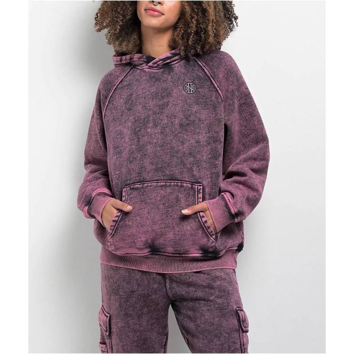 Ninth Hall Fundamentals 【 Wichita Purple Wash Relaxed Raglan Hoodie Women's Purple 】 Purple 紫・パープル Raglan ラグラン フーディー パーカー レディース Purple 紫・パープル