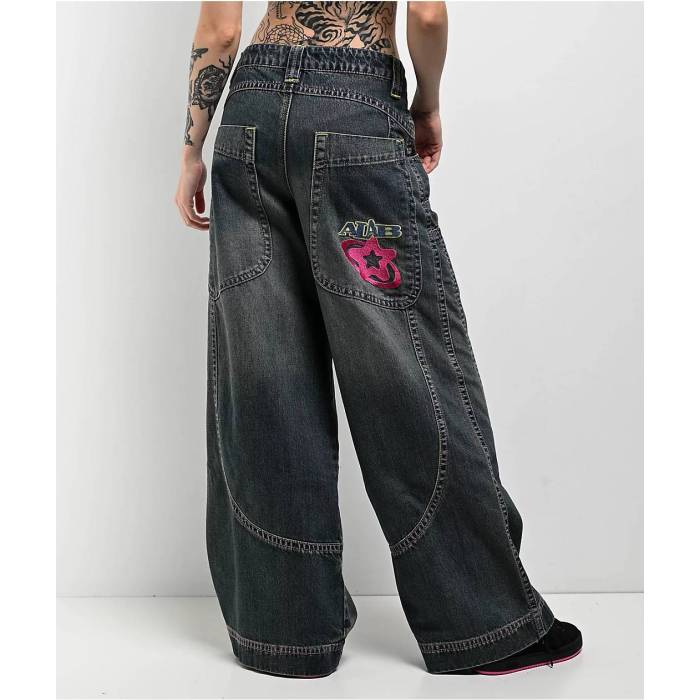 A.lab 【 Analog Curved Blue Wash Rave Jeans Women's Dark Blue 】 青色 ブルー ジーンズ レディース 青色 ブルー｜スニケス