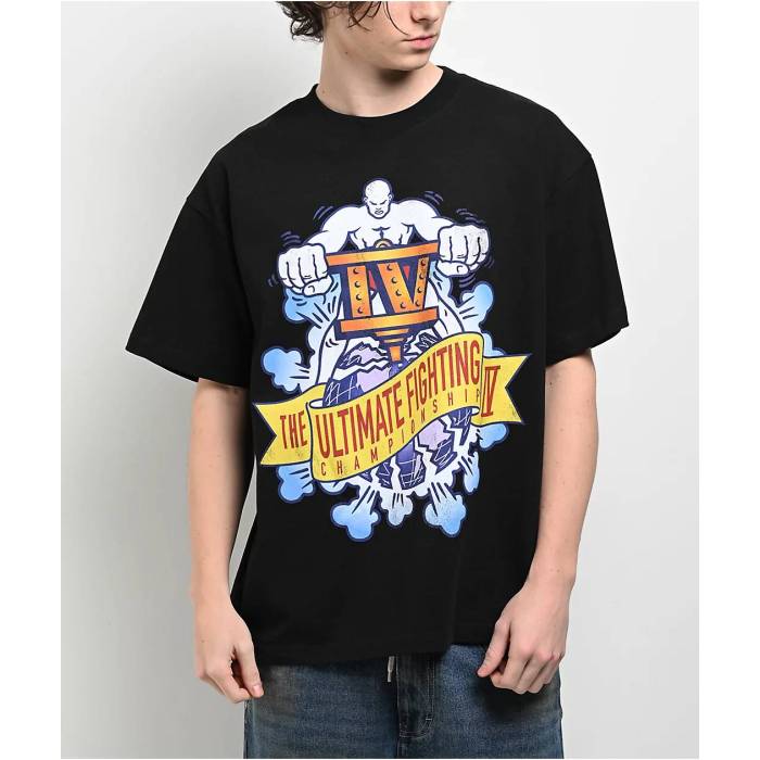 【★百貨店SALE★6/11真夜中2時迄】Ufc 【 Ultiman 9 Logo Black T-Shirt Men\u0027s Black 】 ロゴタイプ 黒いこと 黒いこと ティーシャツ メンズ 黒いこと 黒いこと