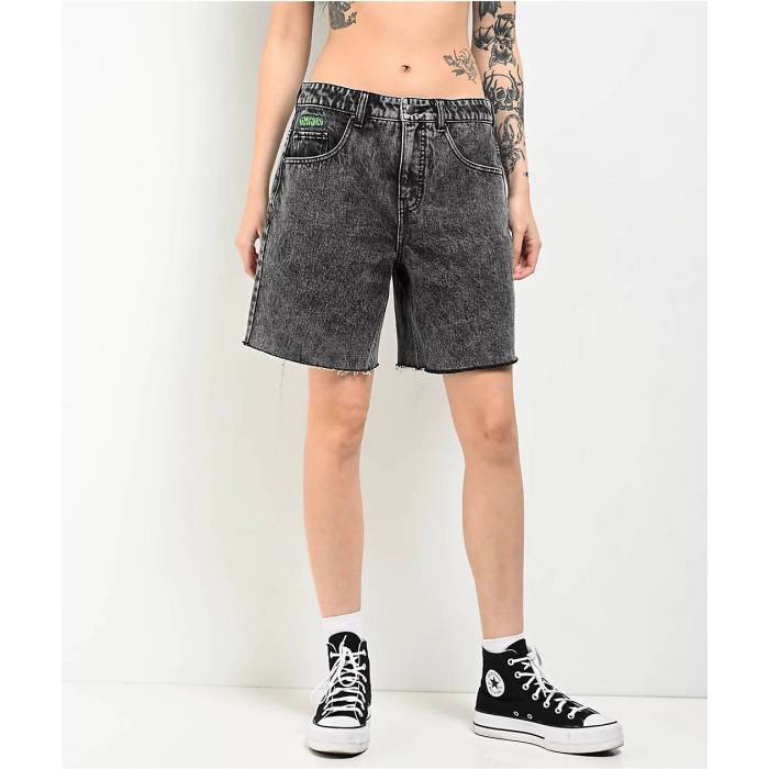 エンパイア Empyre 【 Loiter Obscure Grey Wash Straight Leg Denim Shorts Women's Grey 】 灰色 グレー デニム ショーツ レディース 灰色 グレー