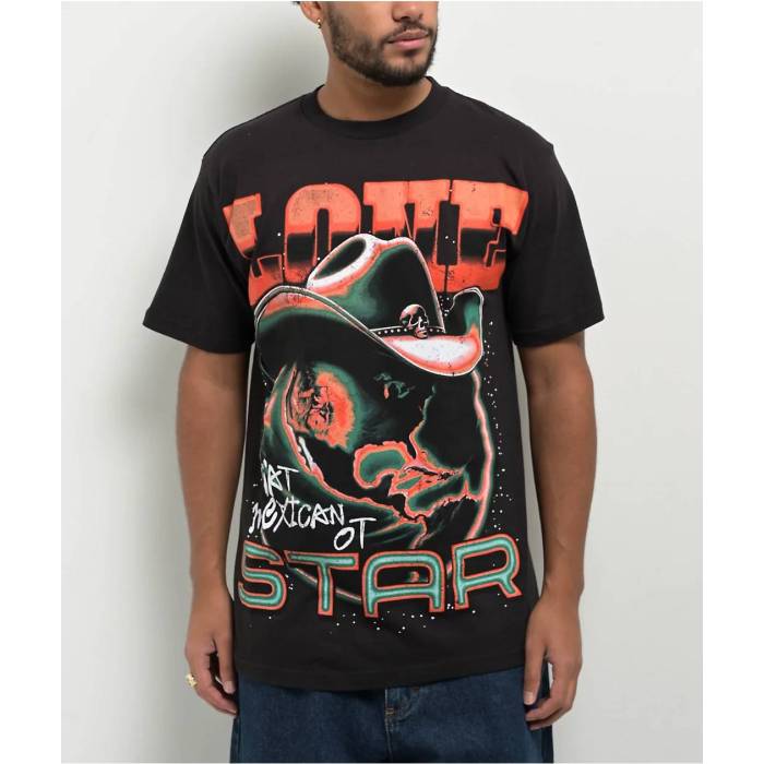 【★百貨店SALE★6/11真夜中2時迄】Lonestar 【 By That Mexican Ot Star Black T-Shirt Men\u0027s Black 】 黒いこと 黒いこと ティーシャツ メンズ 黒いこと 黒いこと