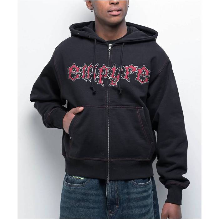 【★百貨店SALE★6/11真夜中2時迄】帝国 Empyre 【 Liar Black Zip Hoodie Men\u0027s Black 】 黒いこと 黒いこと フーディー パーカー メンズ 黒いこと 黒いこと