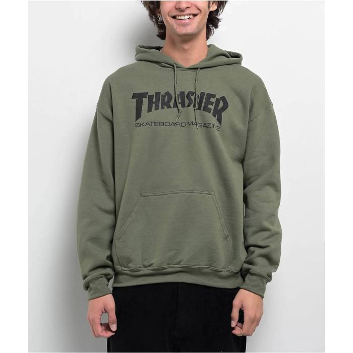 【★百貨店SALE★6/11十二時2時迄】Thrasher 【 Skate Mag Green Hoodie Men\u0027s Dark Green 】 Skate 滑る green 緑・緑であること フーディー パーカー メンズ green 緑・緑であること