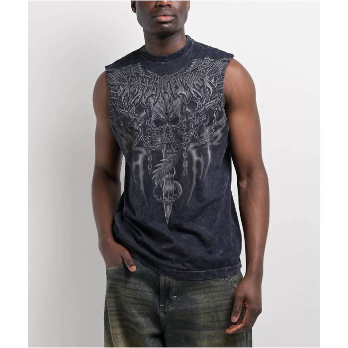 アフリクション Affliction 【 Afflicition Primal Tech Obsidian Lava Wash Tank Top Men\u0027s Black 】 テック 貯蔵タンクいの一番 メンズ 黒いこと 黒いこと