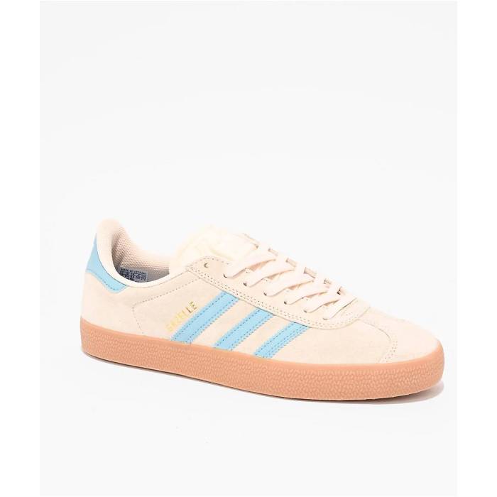 【★百貨店SALE★6/11真夜中2時迄】アディダス Adidas 【 Gazelle Adv Cream White Blue \u0026 Gum Skate Shoes Men\u0027s White 】 ガゼル 皮膚軟化剤 白いこと 白いこと 青碧 青碧 Skate 滑る シューズ 運動すること靴 メンズ 白いこと 白いこと
