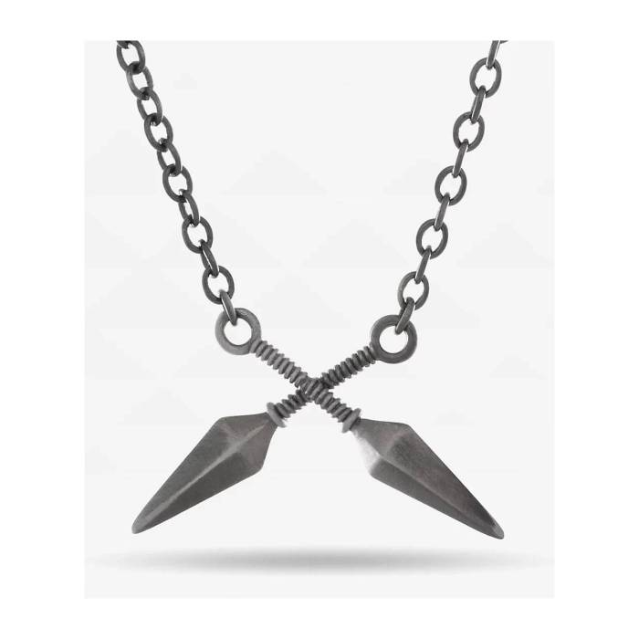 King Ice 【 X Naruto Ninja Tool Necklace Men\u0027s Grey 】 頸飾り メンズ 薄墨色 薄墨色 ネックレスチェーン-ジュエリー・アクセサリー