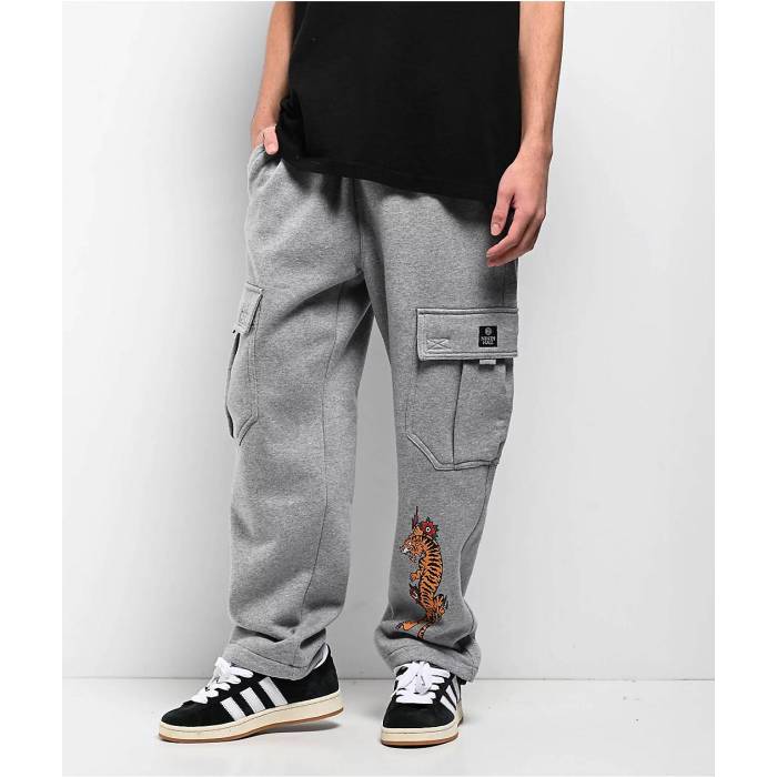 Ninth Hall 【 Flash Tattoo Heather Grey Loose Fit Cargo Sweatpants Men's Grey 】 heather ヘザー 灰色 グレー カーゴ ロングタイツ メンズ 灰色 グレー 20,016円