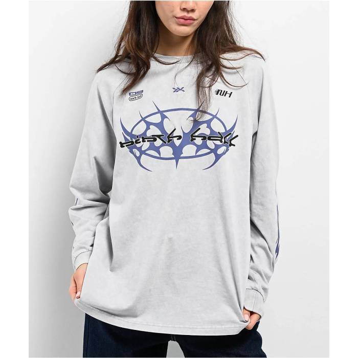 【★百貨店SALE★6/11真夜中2時迄】Ninth Hall 【 Bennie Grey Wash Long Sleeve T-Shirt Women\u0027s Grey 】 薄墨色 薄墨色 Sleeve 衣袂 ティーシャツ レディース 薄墨色 薄墨色