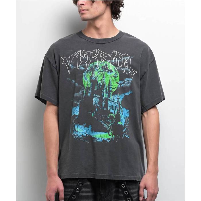 Vitriol 【 Horror Charcoal Wash T-Shirt Men\u0027s Charcoal 】 濃灰色 プルオーバー メンズ 濃灰色