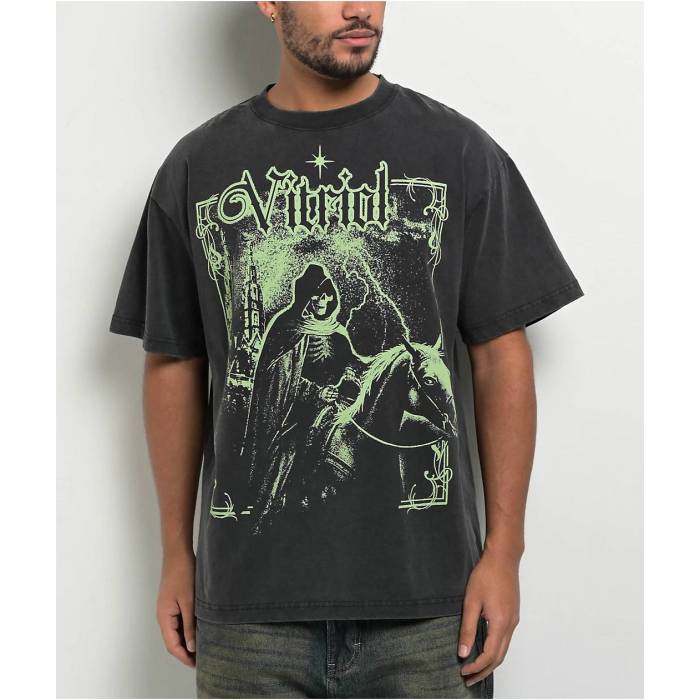 【★百貨店SALE★6/11真夜中2時迄】Vitriol 【 Dark Fantasy Black Wash T-Shirt Men\u0027s Black 】 黒いこと 黒いこと ティーシャツ メンズ 黒いこと 黒いこと
