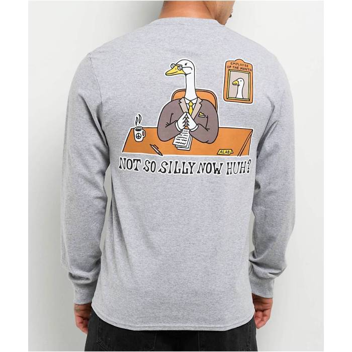 A.lab 【 Not So Silly Grey Long Sleeve T-Shirt Men's Grey 】 灰色 グレー Sleeve スリーブ Tシャツ メンズ 灰色 グレー