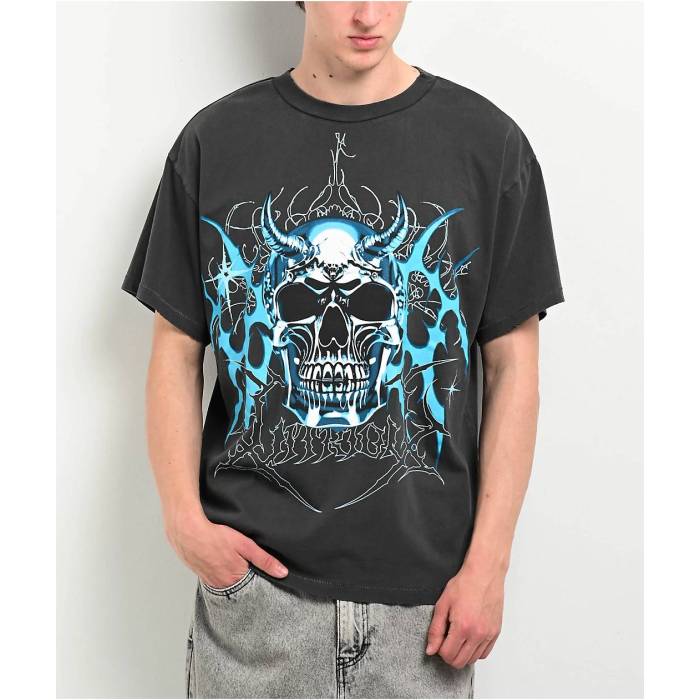 Vitriol 【 Chrome Art Black T-Shirt Men\u0027s Charcoal 】 美術 黒いこと 黒いこと プルオーバー メンズ 濃灰色