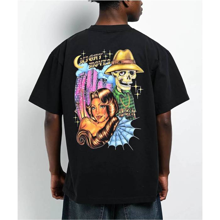 【★百貨店SALE★6/11十二時2時迄】DGK Dgk 【 Night Moves Heavyweight Vintage Black T-Shirt Men\u0027s Black 】 ナイト爵 vintage ビンテージ・ヴィンテージ 黒いこと 黒いこと プルオーバー メンズ 黒いこと 黒いこと