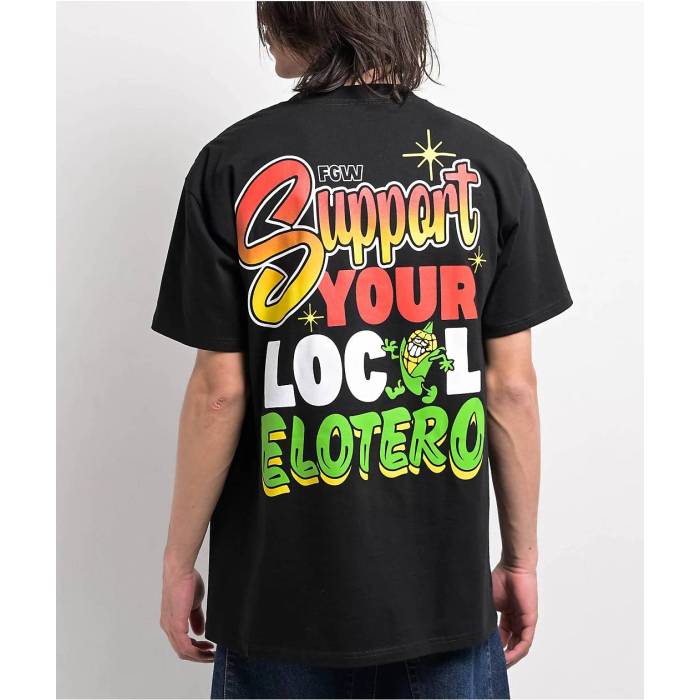 Foos Gone Wild 【 Local Elotero Black T-Shirt Men\u0027s Black 】 黒いこと 黒いこと プルオーバー メンズ 黒いこと 黒いこと