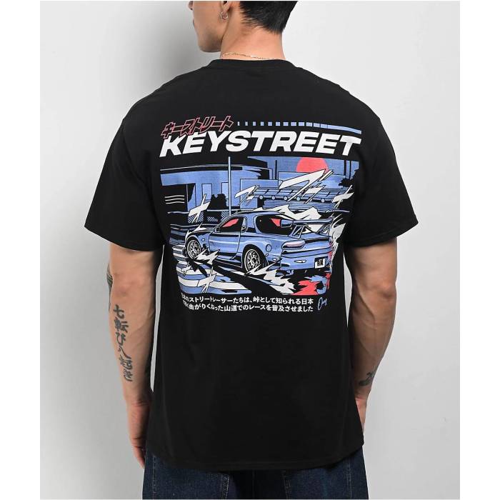 【★百貨店SALE★6/11十二時2時迄】Key Street 【 Send It Black T-Shirt Men\u0027s Black 】 黒いこと 黒いこと プルオーバー メンズ 黒いこと 黒いこと