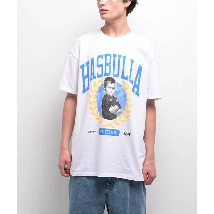 Ufc 【 Hasbulla Athletics White T-Shirt Men\u0027s White 】 アスレチックス 白いこと 白いこと プルオーバー メンズ 白いこと 白いこと